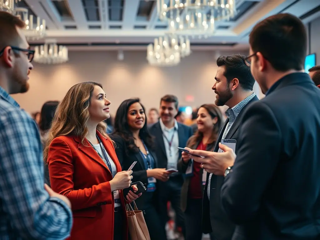 A candid photo capturing networking opportunities at BizConclave, showcasing professionals connecting and exchanging ideas in a relaxed setting.